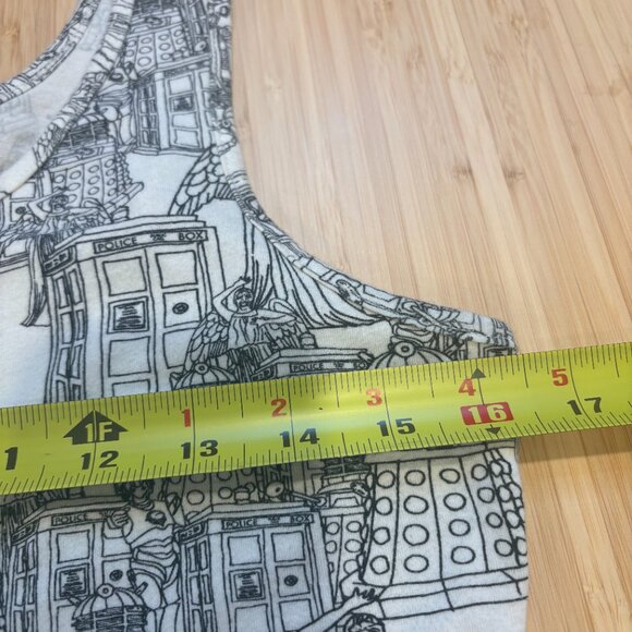 Dr. Who Dress Tank Knee Length Black and White Weeping Angel Dalek Tardis - Picture 6 of 8
